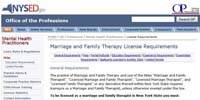 NY Marriage and Family Therapy License Requirements
